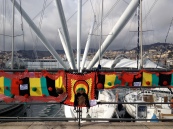 Yarnbomb Rasta railing Genoa