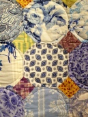 Close-up of the Snowball wedding quilt.